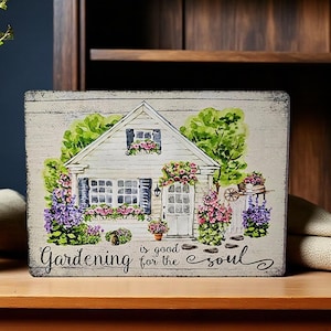 Rustic Garden Sign Weatherproof Metal Plaque Outdoor Wall Decor Patio Art