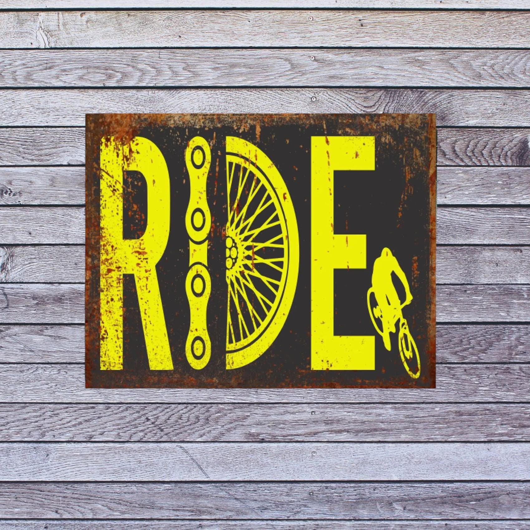 Vintage Cycling Metal Sign: Weatherproof Retro Bicycle Garage Wall ...