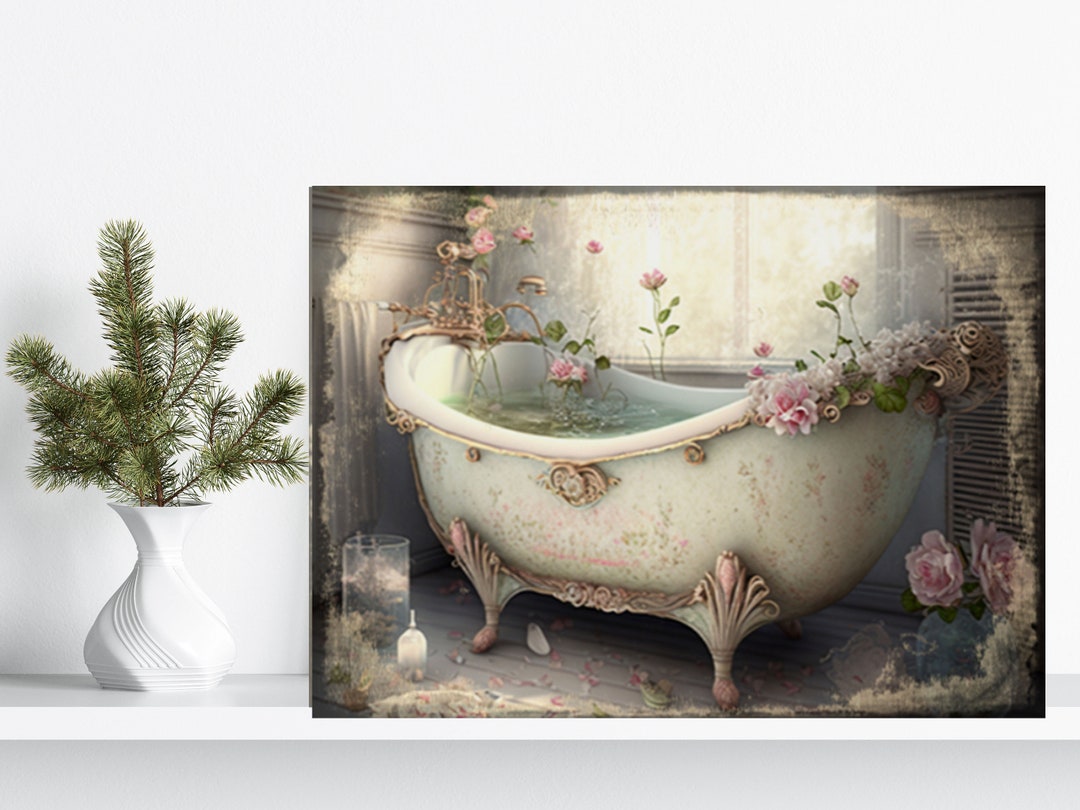 Rustic Shabby Chic Vintage Metal Bathroom Decor Sign Retro Etsy UK