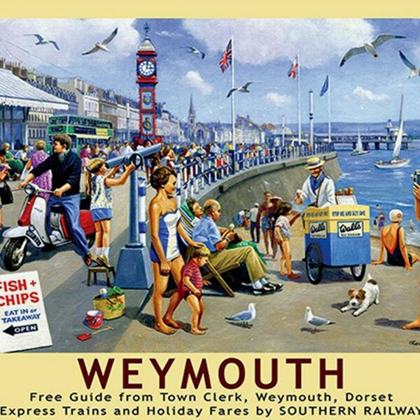 Weymouth seaside holiday beach home decor metal wall art sign plaque