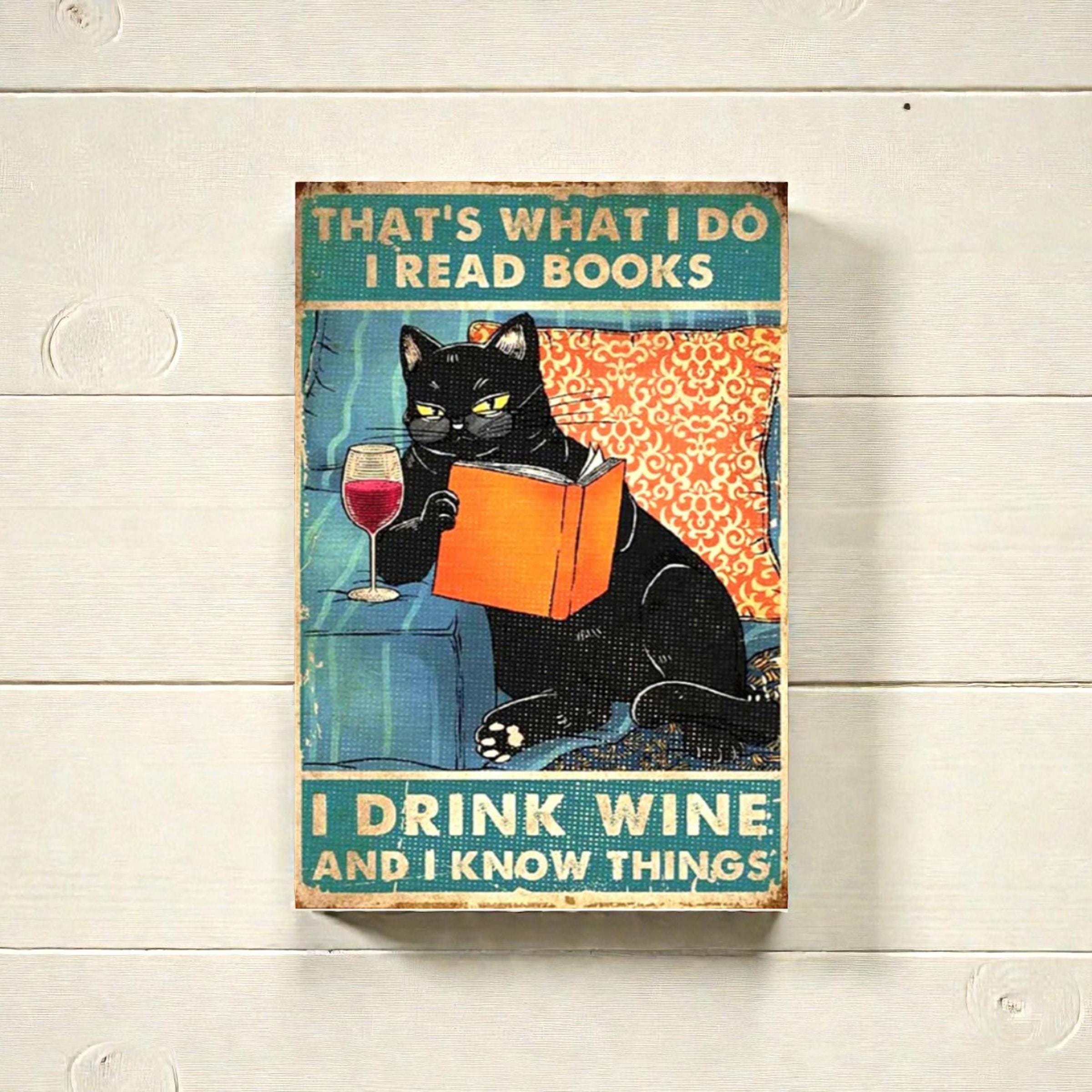 Plaque En Métal émaillée "Beware Of The Cat" (Attention Au Chat) - 15x20 Cm - Style Rétro