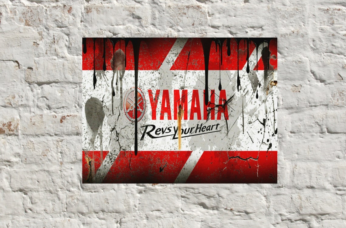 Yamaha garage metal wall decor sign plaque man cave Etsy