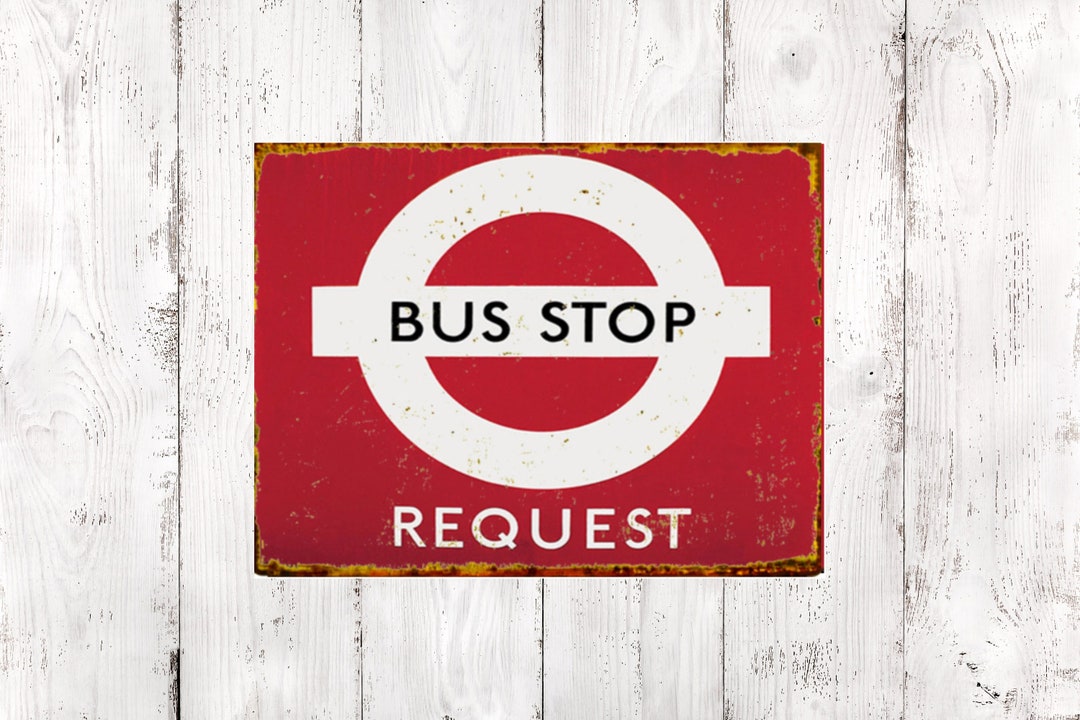 Retro Bus Stop Sign Wall Art Vintage Metal Plaque, Perfect Gift Etsy UK
