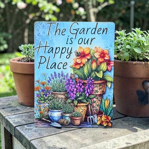 Garden Metal Sign - Weatherproof Aluminum Decor for Plant Lovers
