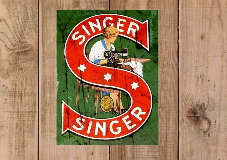 SINGER Sewing machines vintage advertising metal wall sign Etsy