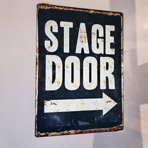 Stage door Theatre retro vintage Metal wall sign plaque home art,Unique Gift