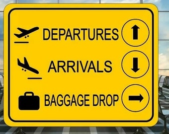 Airport Boarding Departure Baggage Gate Metal Wall Decor - Etsy UK