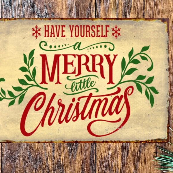 Rustic Christmas Decoration,Merry Christmas wall art gift metal sign