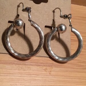 Sterling Silver Weave Pattern Hoop Earrings
