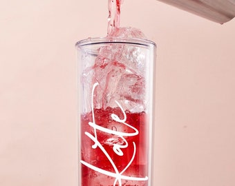 Personalized Acrylic Skinny Tumblers: Colorful Drinkware for Bridesmaid & Bachelorette Parties