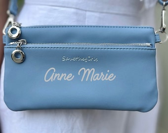 Touch Screen Dusty Blue Beautiful Purse RFID credit card slots Bridesmaid Gift Personalized wristlet purse SavetheGirls