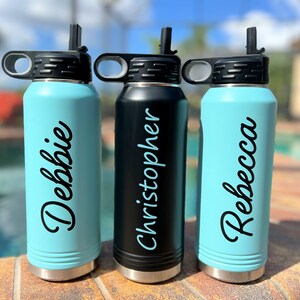 Personalized Insulated Water Bottle, Custom Water Bottle With Straw ...