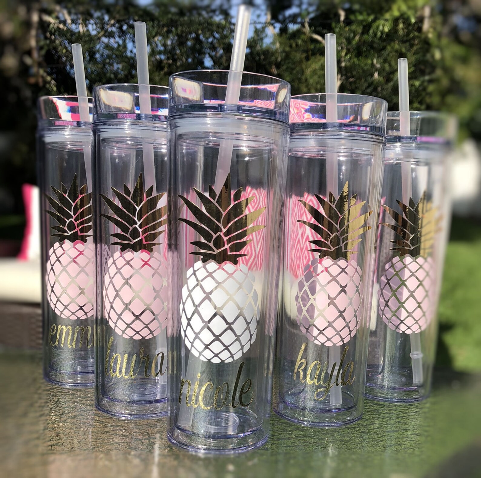 Clear Personalized Tumbler With Straw Bridal Party Tumbler B8C