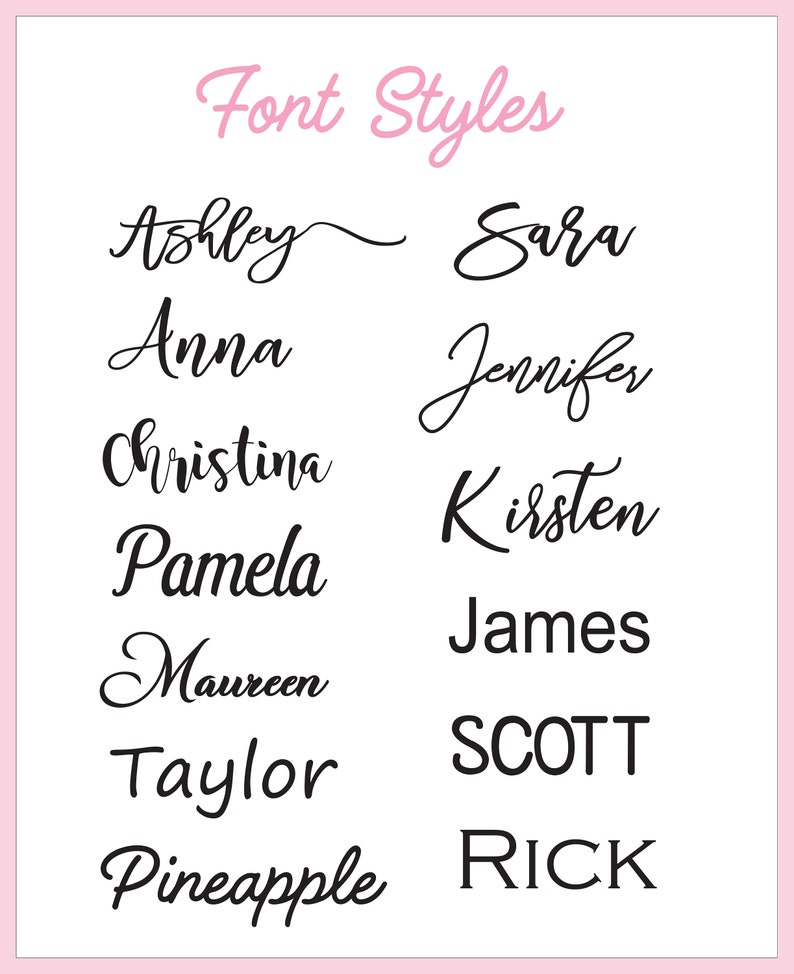 PRINT NO VINYL Add Names and Roles in Multiple Colors - Etsy