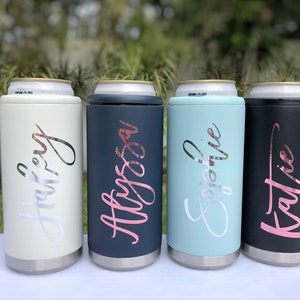 Skinny Can Coolers Personalized Coozie  Bridesmaid Gift Bachelorette Party Gift Custom Coozie