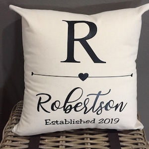 Wedding gift, customized pillow, last name pillow, decorative decor, pillows with sayings, home décor, accent pillow, anniversary, new home