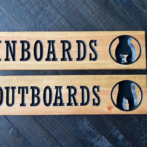 Inboards Outboards sign/funny restroom sign/restaurant sign/female sign/male sign/boating sign/restroom sign/nautical decor/bathroom/toilet