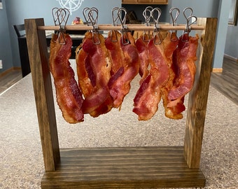 Personalize Bacon Server/ Customize Bacon Hanger/Clothesline Bacon Hanger/Unique Christmas Gift/Housewarming Gift/Bacon Rack/Free Shipping