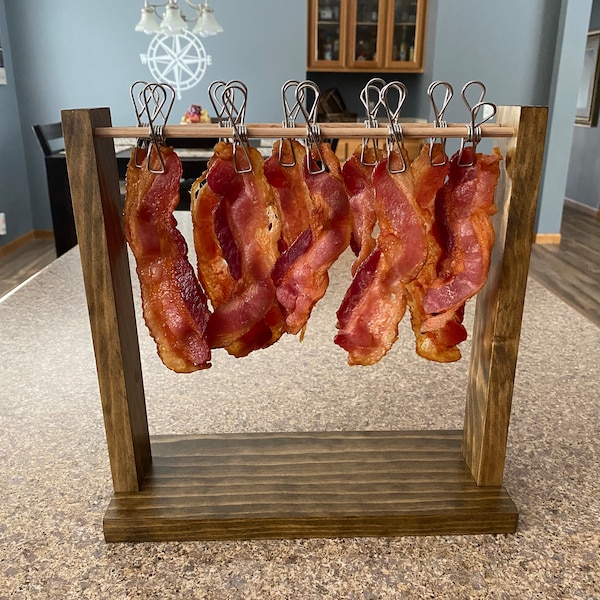 Personalize Bacon Server/ Customize Bacon Hanger/Clothesline Bacon Hanger/Unique Christmas Gift/Housewarming Gift/Bacon Rack/Free Shipping