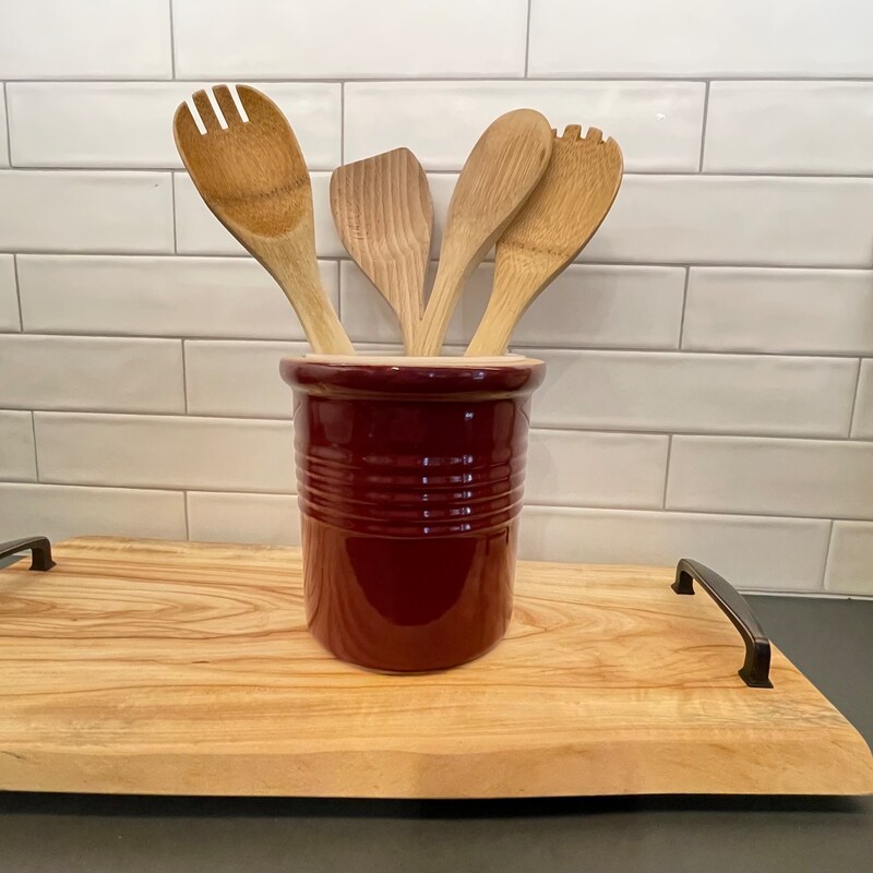 Red Utensil Holder - Etsy