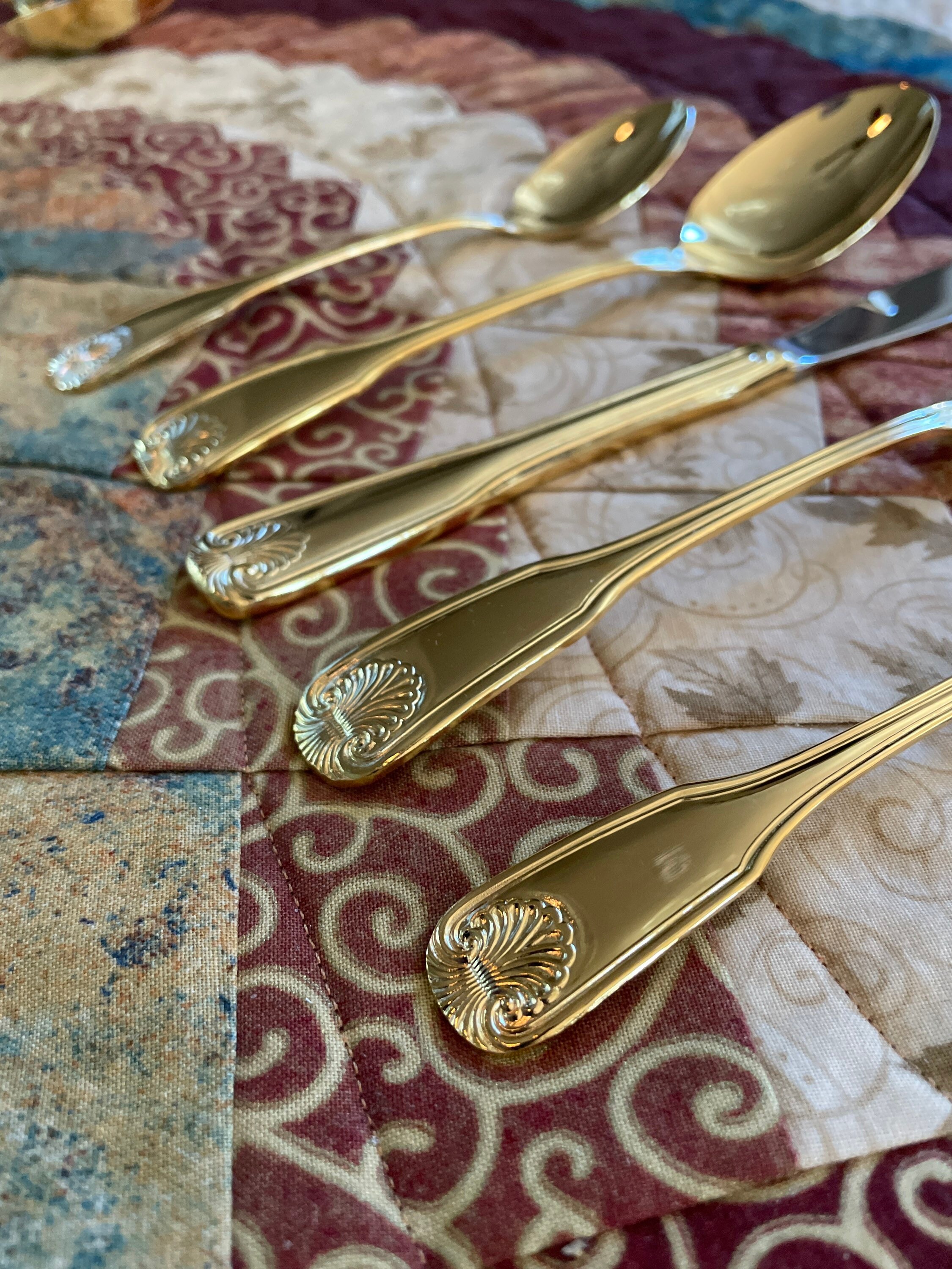 Golden Barclay Gold Electroplate Flatware Shell Tip - Barclay