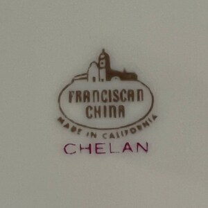 Franciscan China Chelan Pattern Replacement Pieces - Sold Separately ...