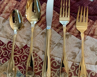 Golden Barclay Gold Electroplate Flatware Shell Tip