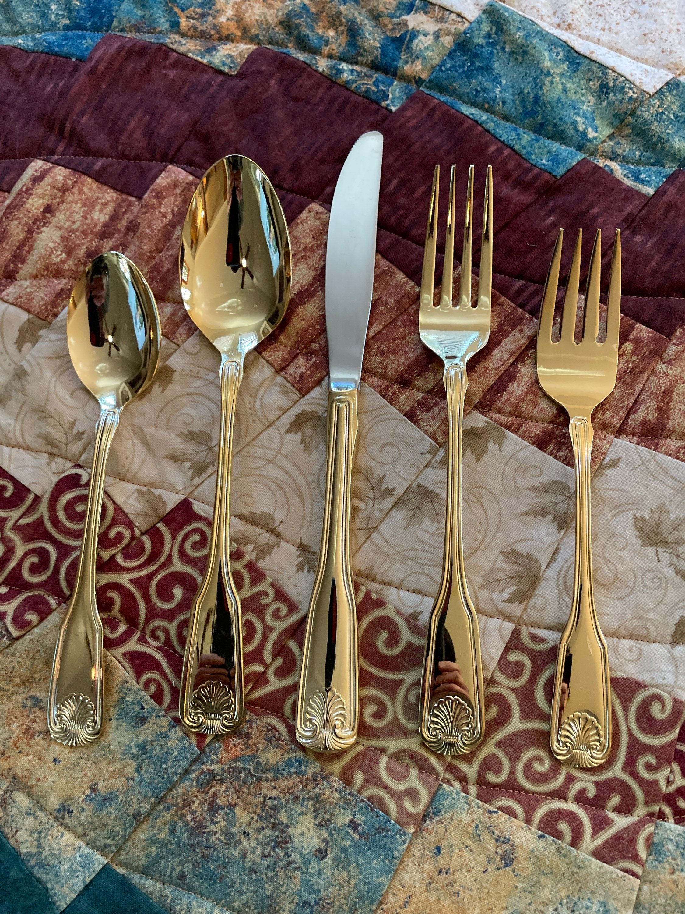 Golden Barclay Gold Electroplate Flatware Shell Tip