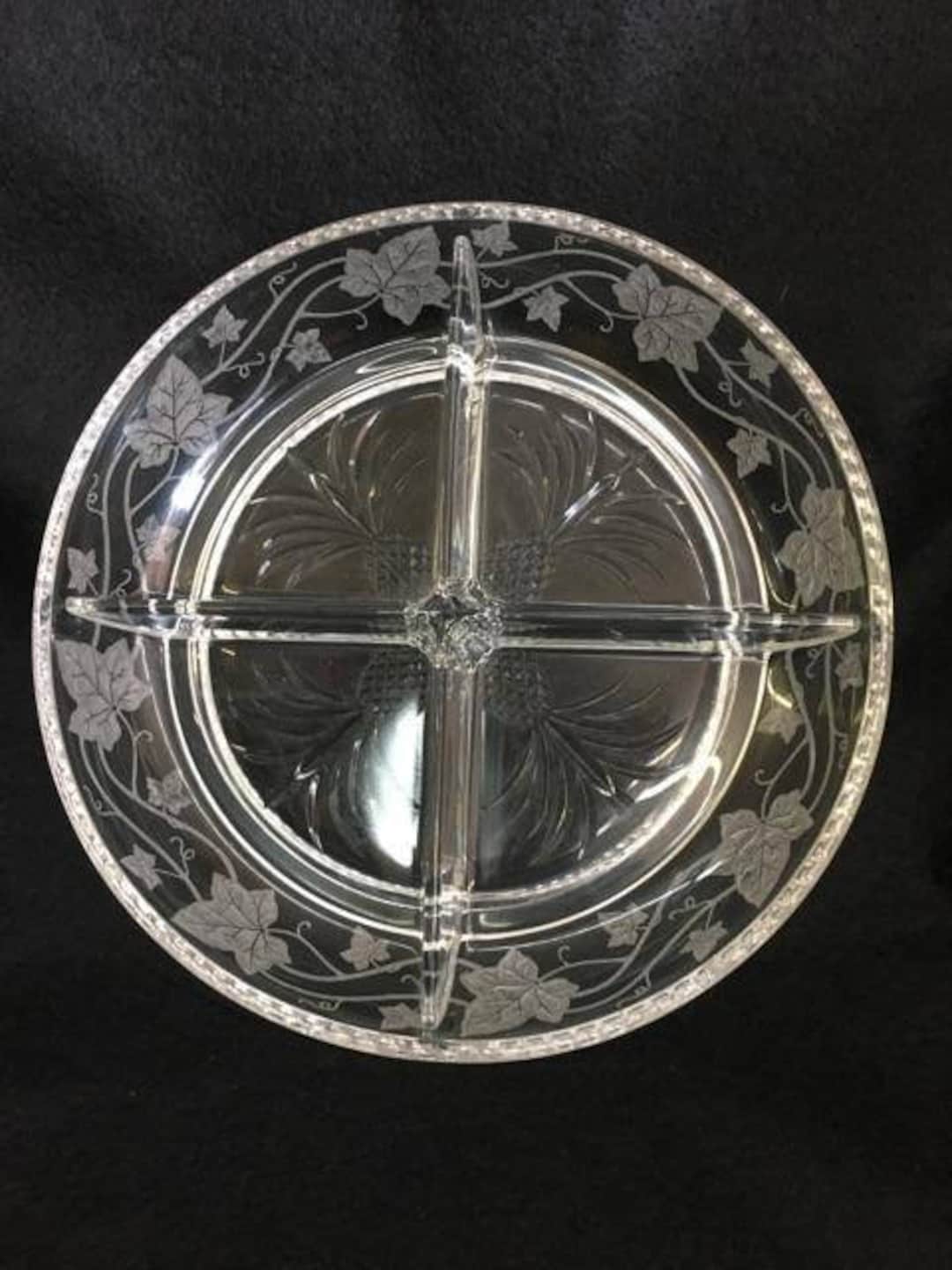 Heisey Plantation Pattern Divided Relish Dish Serving Dish Etsy