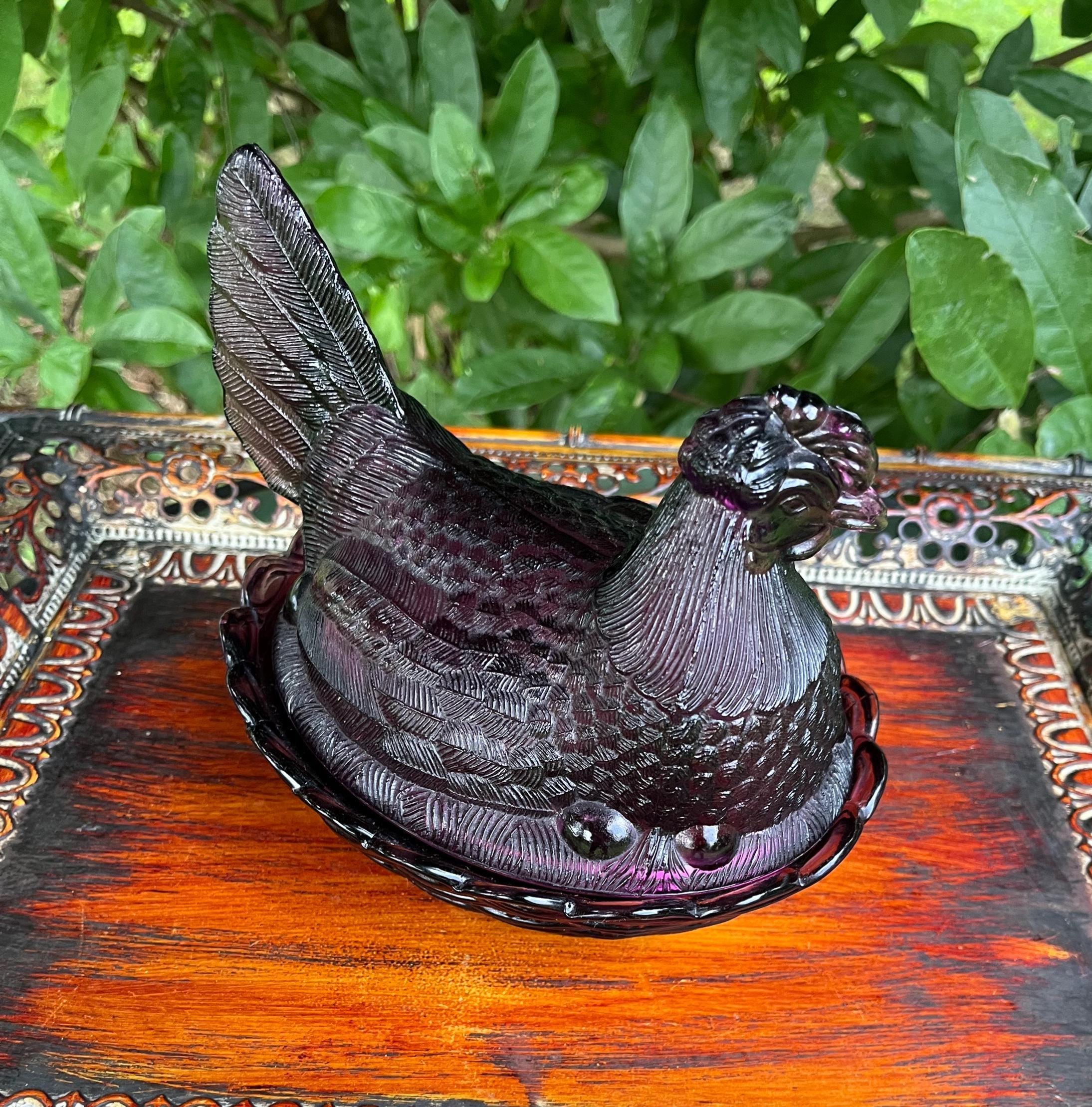 Fenton Amethyst Hen on Nest - Etsy