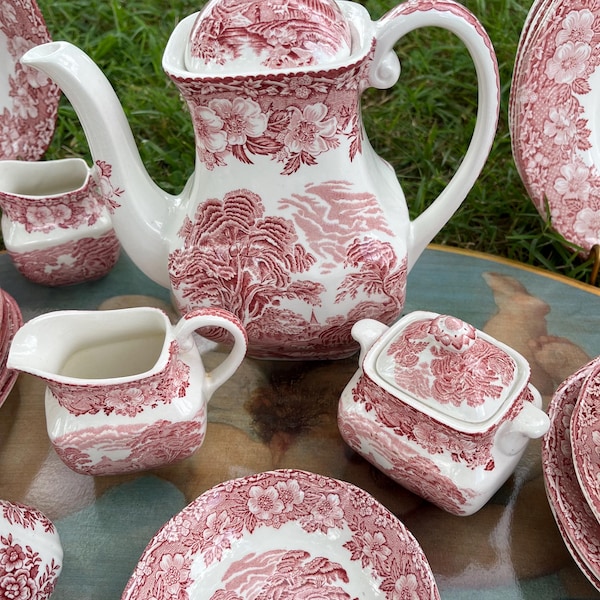 Woodland Pink Enoch Wedgwood Tunstall Ltd England Transferware Replacements - Unicorn Stamp - Choice Dinnerware Serving Pieces