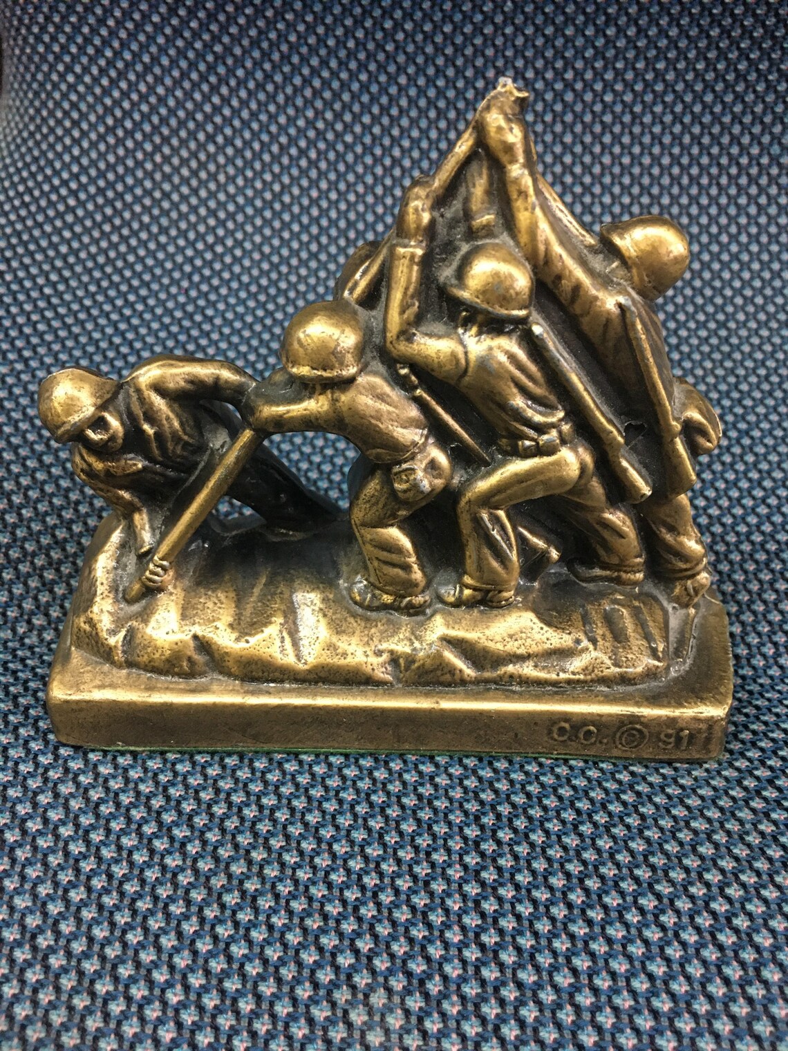 The Flag Raising on Iwo Jima Statue Marines Flag Holder Etsy