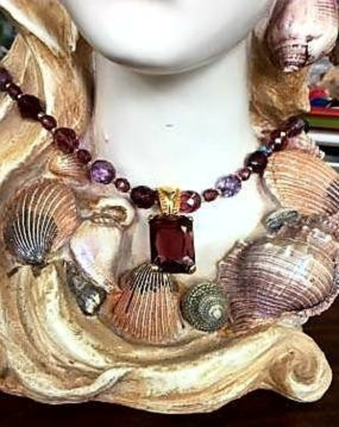 Joan Rivers Classics Collection Amethystcolored Glass Pendant Etsy