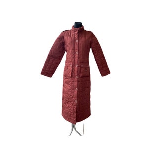 Vintage puffer coat for women&#39;s gose dow fill puffer  long puffer jacket FIFI COLLECTIO size L large 80s tall coat full lenght puffer