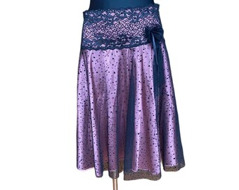 Faldas vintage de encaje para mujer talla de malla negra 38 colección h&i decoración floral cintura alta