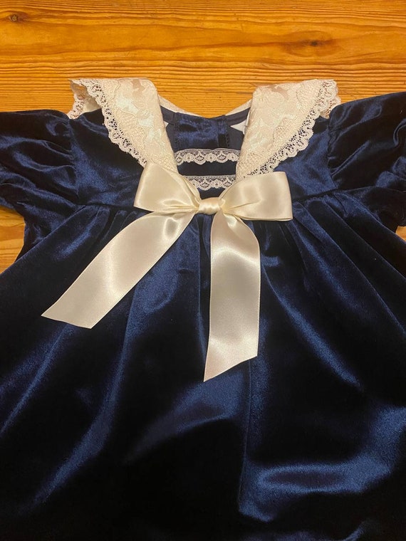 Vintage girls holiday dress, baby dress, vintage … - image 4