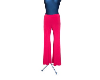 Vintage women's wide leg pants red size 2 high waisted flare pants