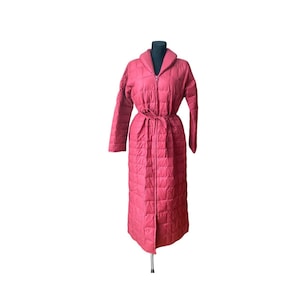 Vintage puffer coat for women&#39;s gose dow fill puffer  long puffer jacket Scandia Down size M 80s tall coat full lenght puffer