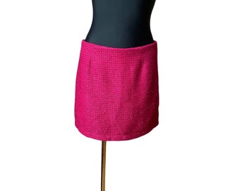Chic Vintage Fucsia Mini Falda corta minimalista casual- Talla Grande - Exclusivo de Francesca
