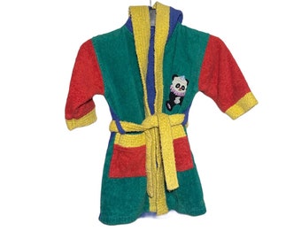 Unique Vintage Kids Robe - Cozy Dressing Gown for Age 3 - Long Sleeve - Size 98