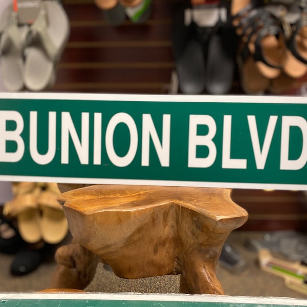 Bunion Blvd Street Sign for podiatrists, Pedorthists,  foot care practitioners, or patients !