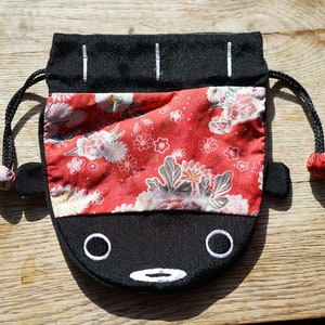 Porte monnaie poisson rouge asiatique en soie et cotton pochet telephone portable, petite sac à cordon image 8