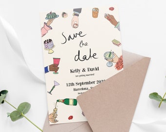 Save the date wedding invite, digital download, printable invite