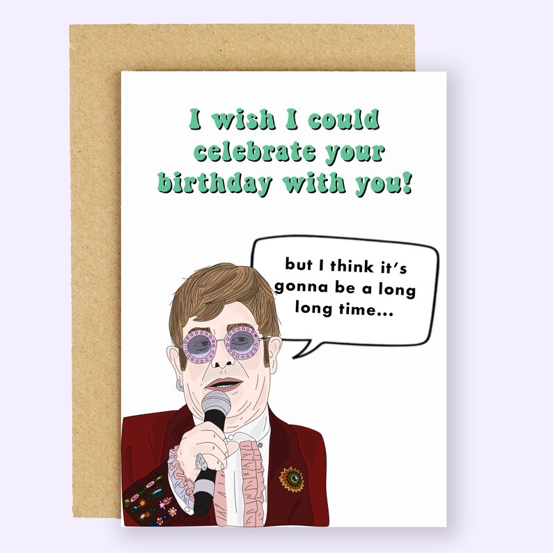 Funny Birthday Card Elton John Card Lockdown Birthday Card | Etsy UK