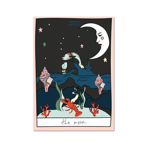 The Moon Tarot Card Cool Print Contemporary Wall Art Tarot Etsy UK