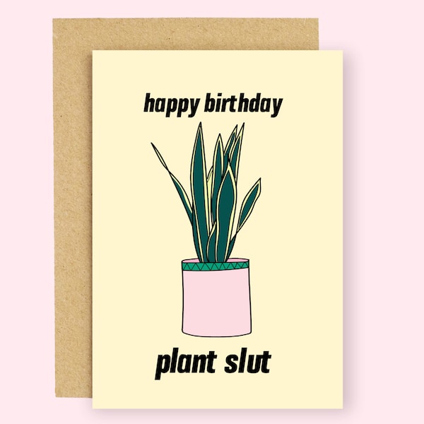 Printable plant birthday card| funny printable birthday card| crazy plant lady| Instant download| birthday digital card| plant print