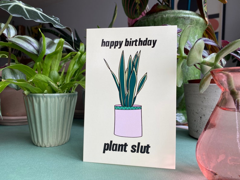 Verrückte Pflanze Dame Pflanze Karte Geburtstag Geburtstag Etsy