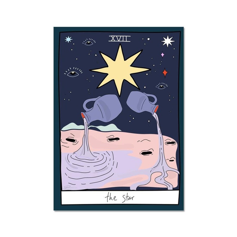 The Star Tarot Card Contemporary Wall Art Tarot Card Deck Etsy UK