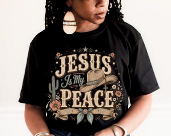 Jesus Is My Peace PNG, Christian Western PNG, Cowgirl Faith Shirt Design, Christian Sublimation PNG, Western Christian Graphic