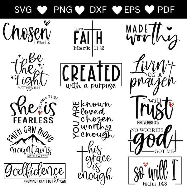Christian Quotes Svg Bundle, Popular Right Now, Christian Sayings Svg, Trending Now